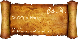 Csépe Margit névjegykártya