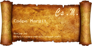 Csépe Margit névjegykártya